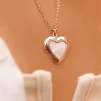 Stone Heart Locket Necklace