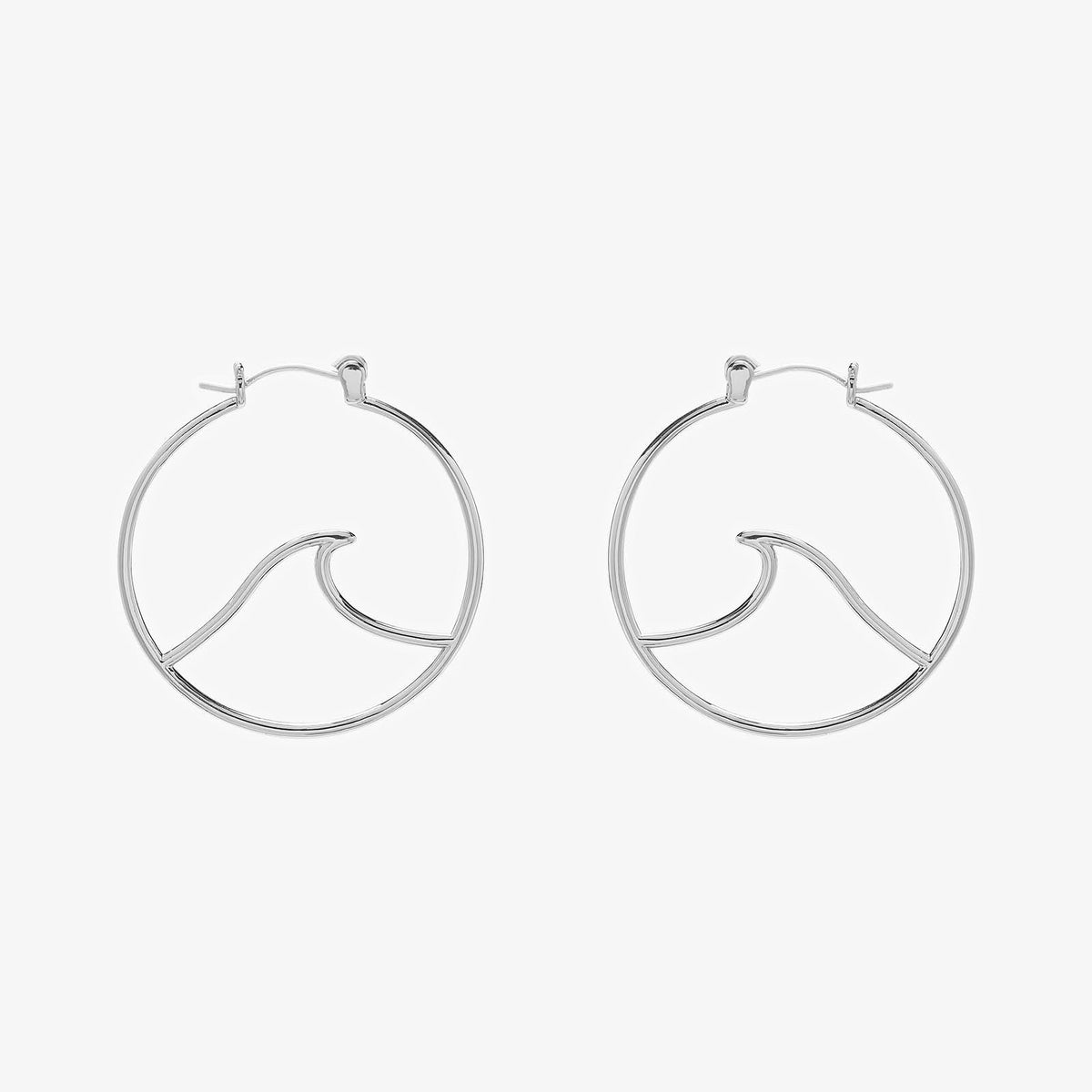 Large Wave Hoop Earrings