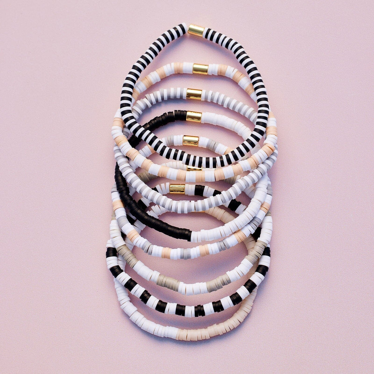 Vacation Vibes Neutral Stretch Bracelet Set of 8